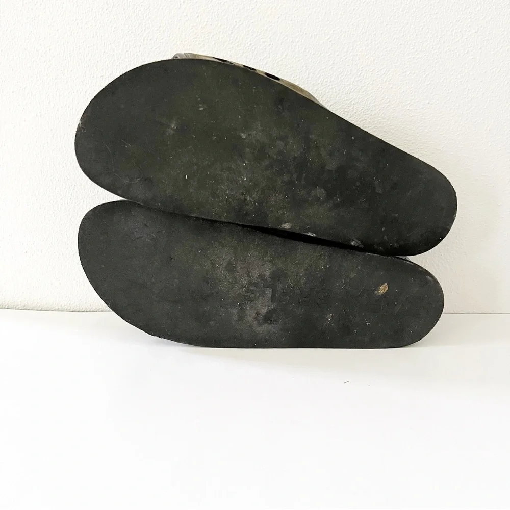 Zara Green Flatform Slides-Size 10
